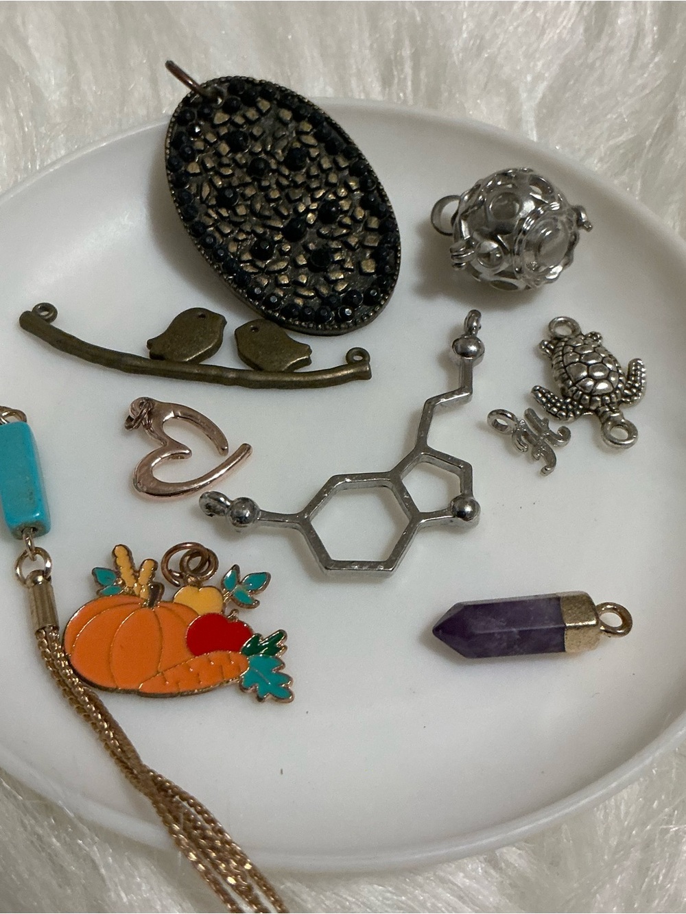 Lot of 10 various charms for jewelry making